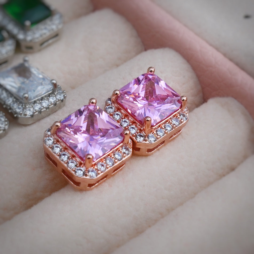 Alpenglow Studs | Pink Zirconium