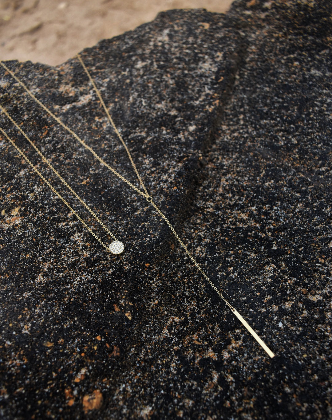 Layered Lariat Necklace -Stainless Steel
