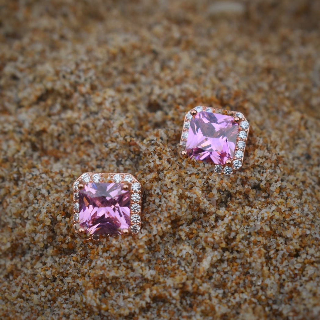 Alpenglow Studs | Pink Zirconium
