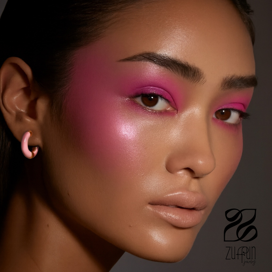 Pink Enamel Hoops