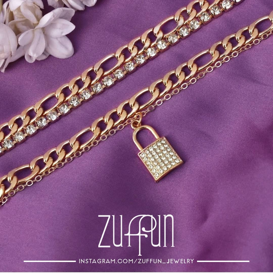 Lock Charm Anklet Set