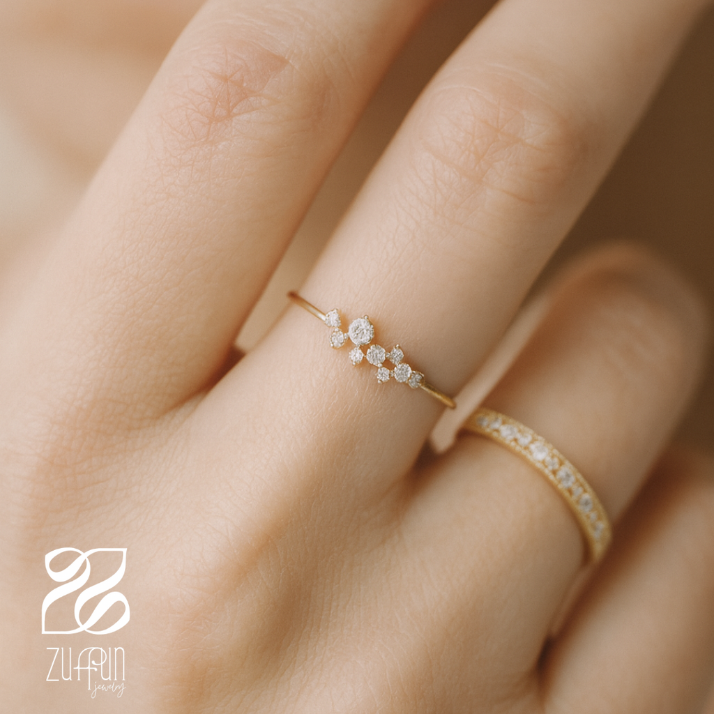 Lustre Ring & Necklace Set | Zirconium