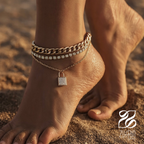 Lock Charm Anklet Set