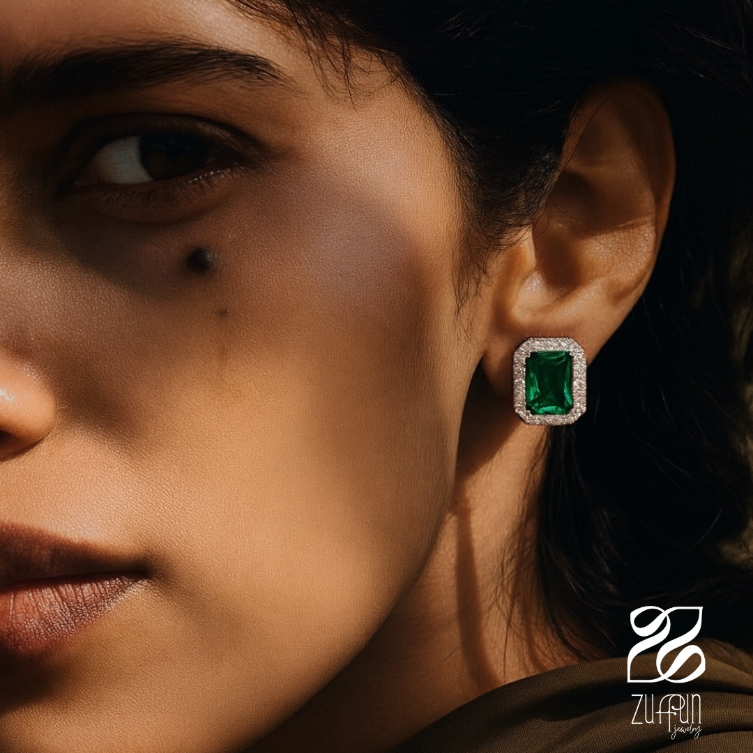 Elegance Studs - Green