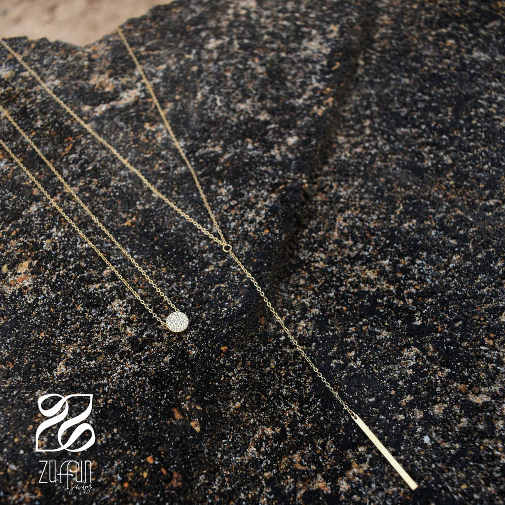 Layered Lariat Necklace -Stainless Steel