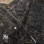 Layered Lariat Necklace -Stainless Steel