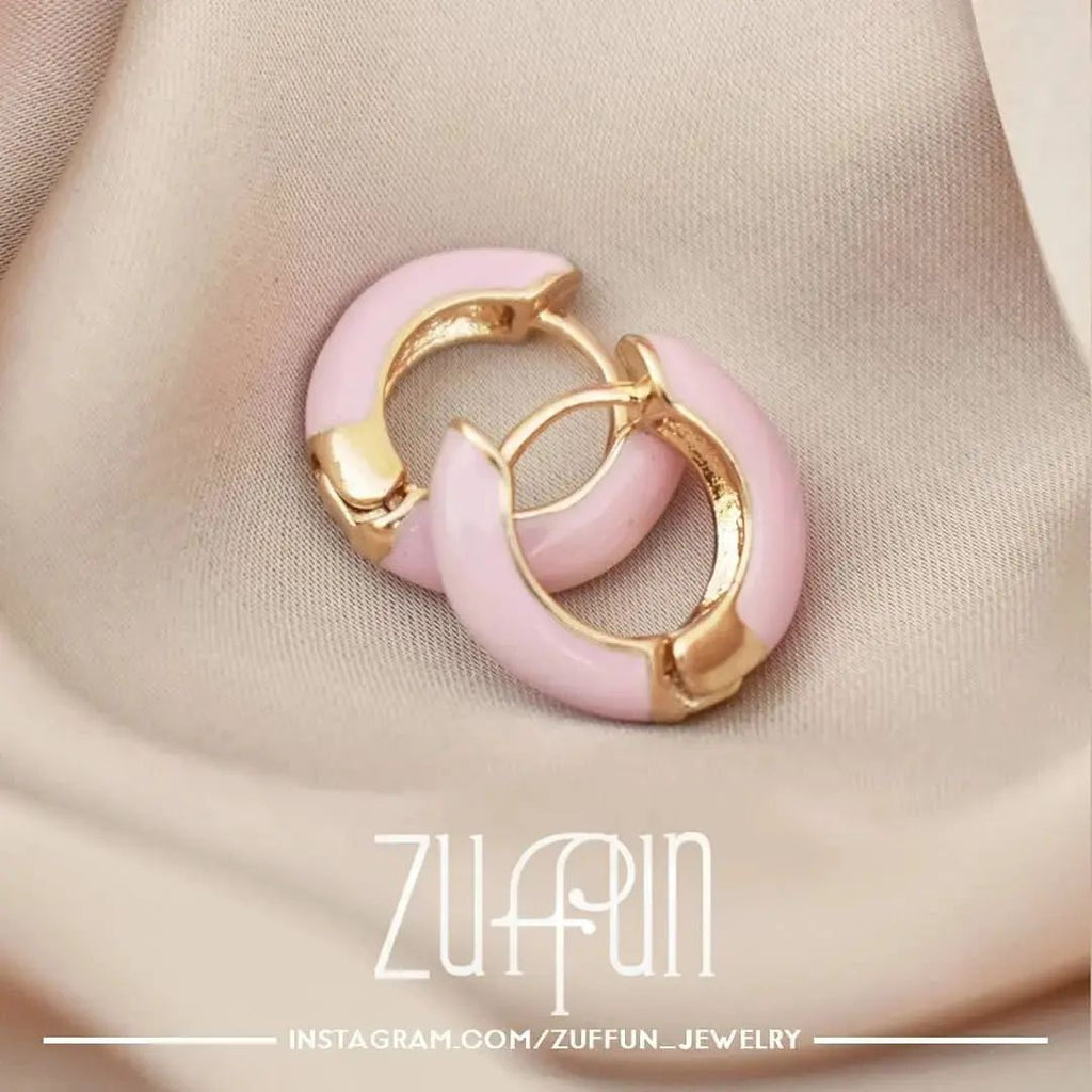 Pink Enamel Hoops