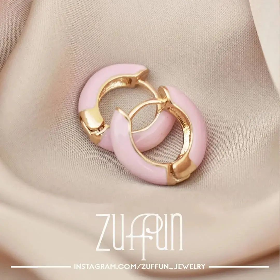 Pink Enamel Hoops